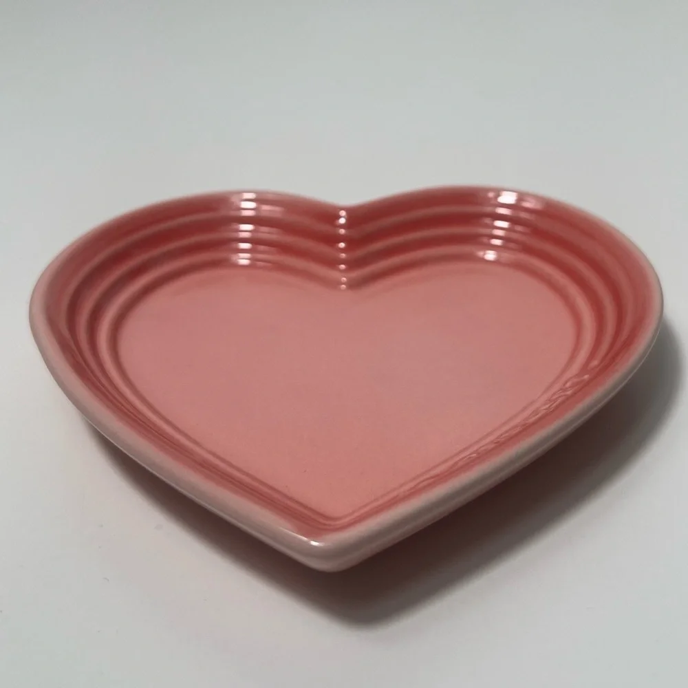 Le Creuset Stoneware Heart Shaped Trinket Dish Plate Tray Bowl